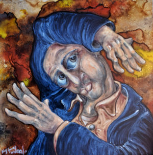 el hombre de los tonos de rojo